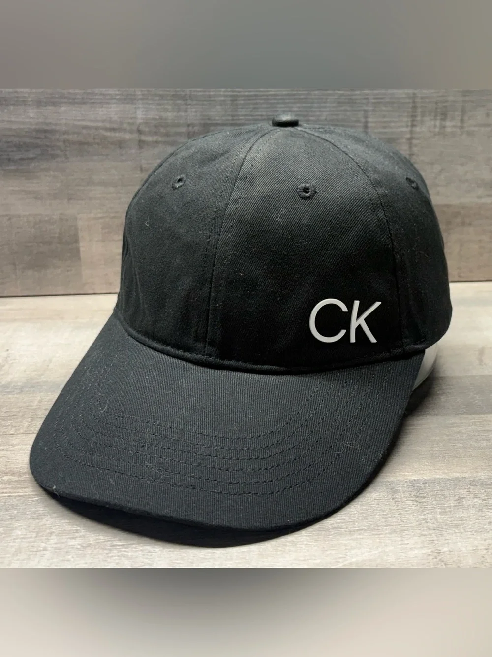 Calvin Klein CK Black Adjustable Baseball Cap Hat Logo Strapback Adult